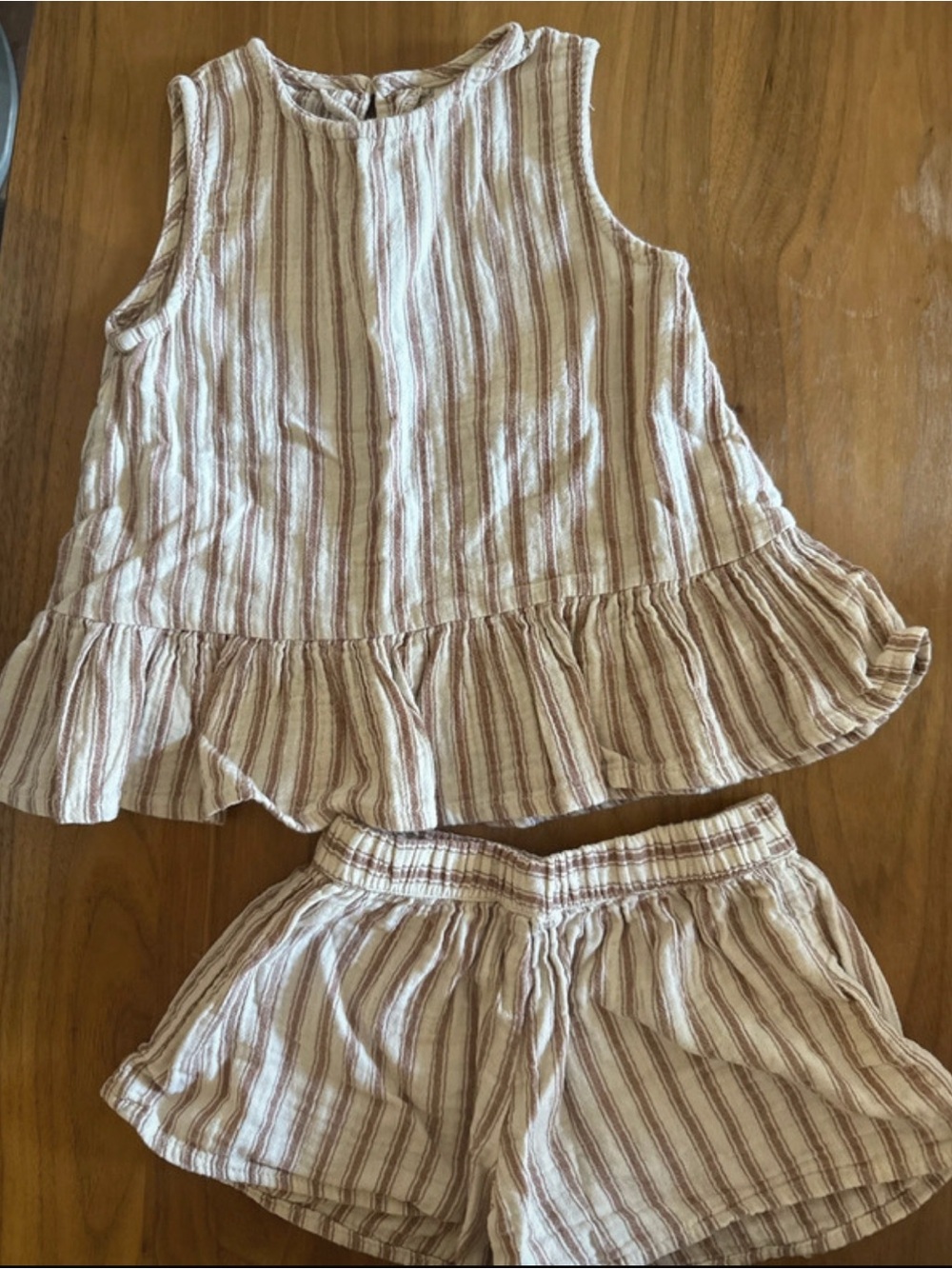 Rylee + Cru Striped Ruffle Tank & Short Set